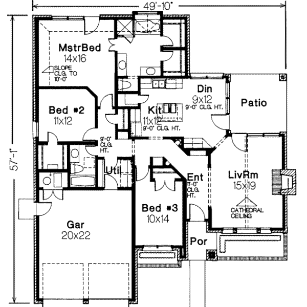European Floor Plan - Main Floor Plan #310-110