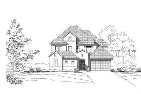 Exterior - Front Elevation for Traditional House Plan #411-310 - 5 bed, 4.5 bath