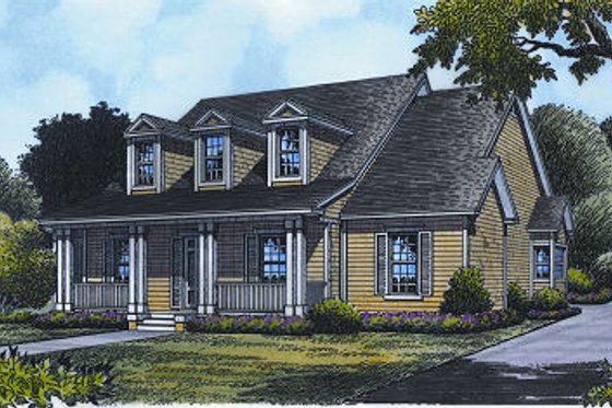 Exterior - Front Elevation for Traditional House Plan #417-338 - 4 bed, 3 bath