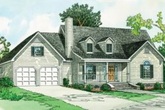 Exterior - Front Elevation for Traditional House Plan #16-183 - 3 bed, 2 bath