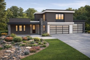Dream House Plan - Exterior - Front Elevation for Contemporary House Plan #1111-50 - 4 bed, 3.5 bath