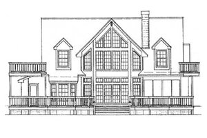Exterior - Rear Elevation for Farmhouse House Plan #140-120 - 3 bed, 2.5 bath