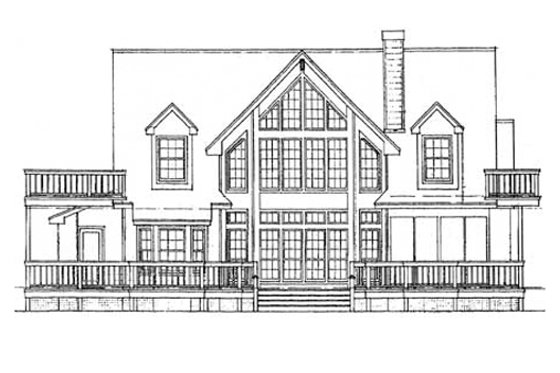 Exterior - Rear Elevation for Farmhouse House Plan #140-120 - 3 bed, 2.5 bath