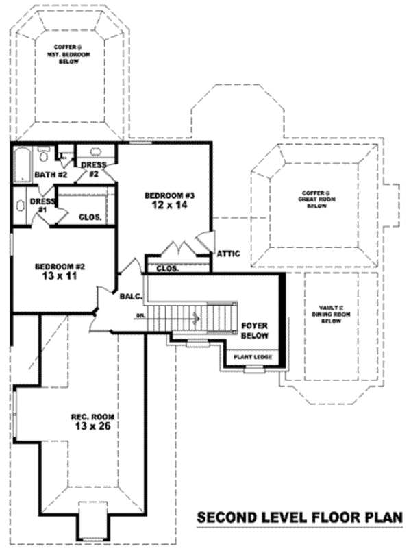 European Floor Plan - Upper Floor Plan #81-923