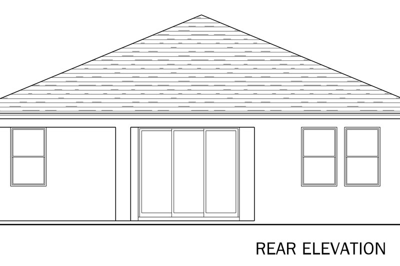 Home Plan - Exterior - Rear Elevation for Traditional House Plan #1058-253 - 3 bed, 2 bath