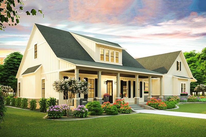 Dream House Plan - Exterior - Front Elevation 3 for Farmhouse House Plan #406-9653 - 3 bed, 2 bath