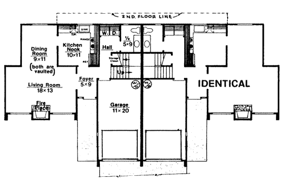 Floor Plan - Main Floor for Modern House Plan #303-228 - 2 bed, 1.5 bath