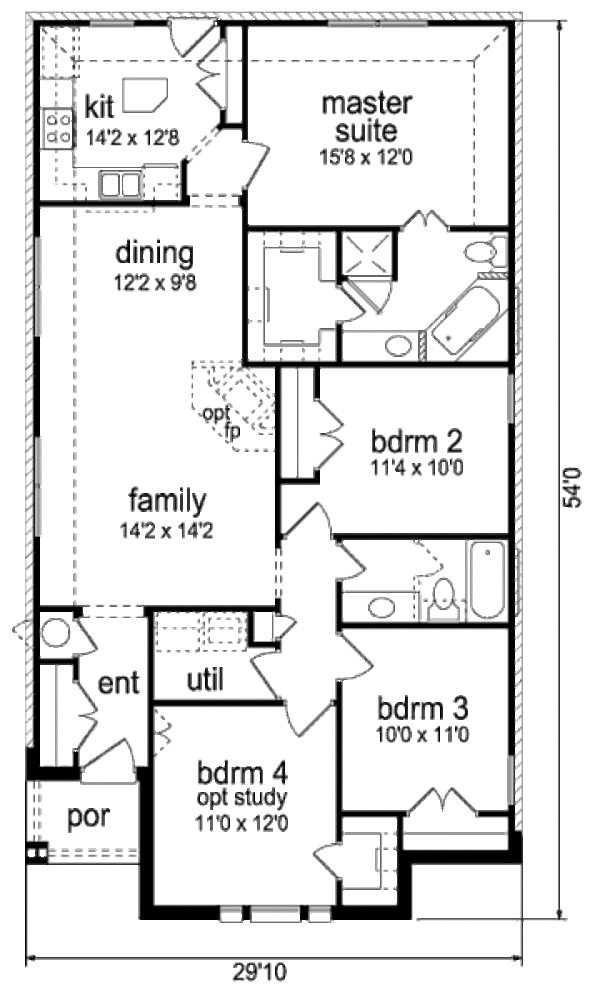 House Plan Design - Ranch Floor Plan - Main Floor Plan #84-452
