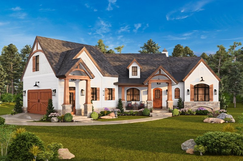 Architectural House Design - Exterior - Front Elevation 4 for European House Plan #119-428 - 3 bed, 2.5 bath