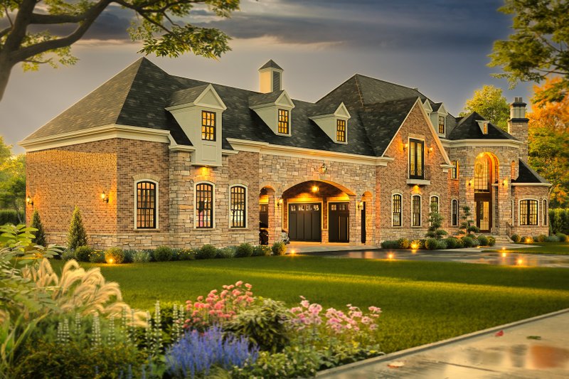 Dream House Plan - Exterior - Front Elevation 6 for European House Plan #119-432 - 4 bed, 4.5 bath