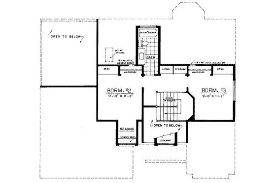 Floor Plan - Upper Floor for Traditional House Plan #303-105 - 3 bed, 2.5 bath