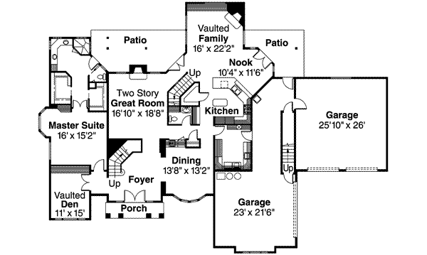 House Plan Design - European Floor Plan - Main Floor Plan #124-319