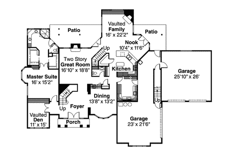 Home Plan - Floor Plan - Main Floor for European House Plan #124-319 - 4 bed, 3.5 bath