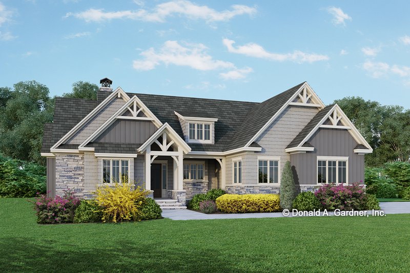 Architectural House Design - Exterior - Front Elevation 3 for Craftsman House Plan #929-999 - 3 bed, 2 bath