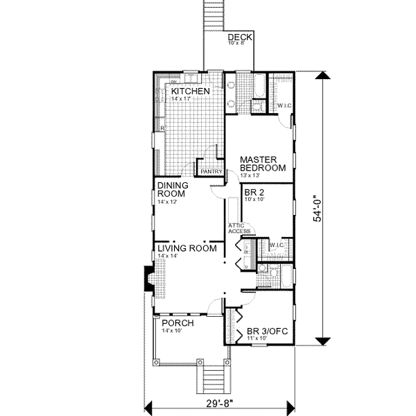 Home Plan - Cottage Floor Plan - Main Floor Plan #30-104
