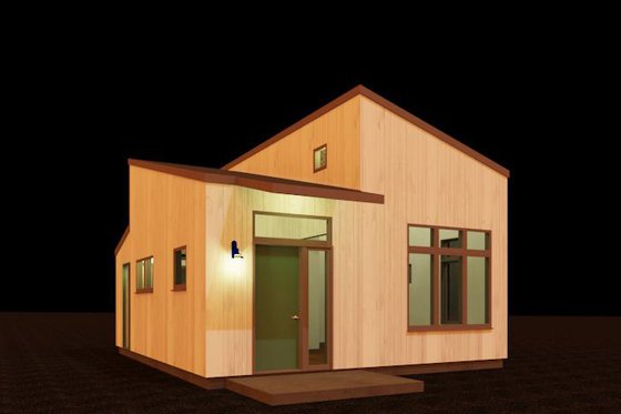 Exterior - Front Elevation for Contemporary House Plan #917-40 - 1 bed, 1 bath