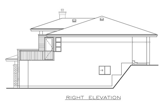 Exterior - Other Elevation 1 for Prairie House Plan #1100-14 - 3 bed, 2 bath