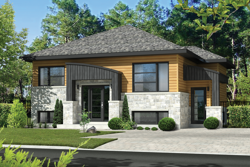 Home Plan - Contemporary Exterior - Front Elevation Plan #25-4400