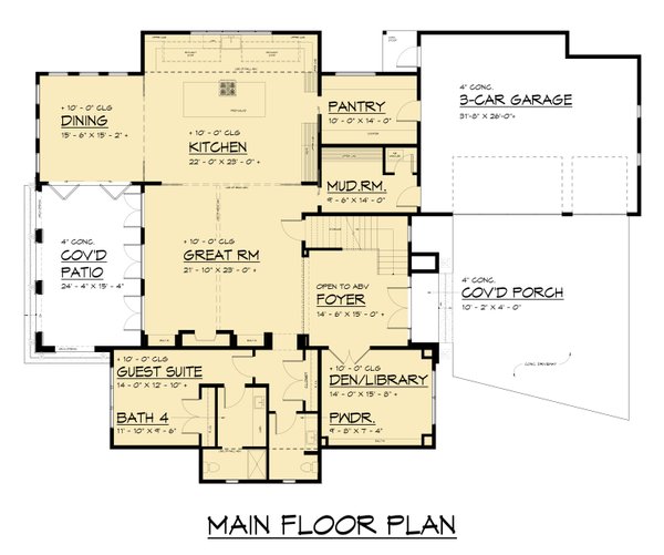 Dream House Plan - European Floor Plan - Main Floor Plan #1066-295
