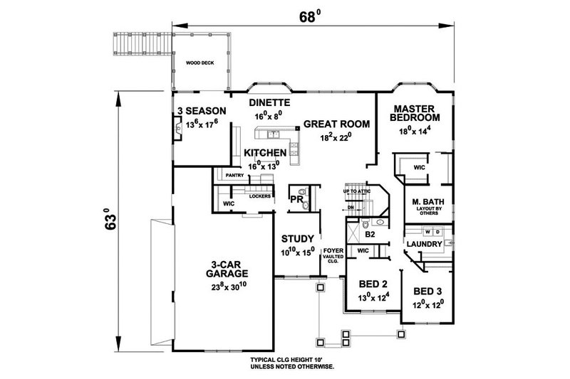 Ranch Style House Plan - 3 Beds 2.5 Baths 2877 Sq/Ft Plan #20-2288 ...