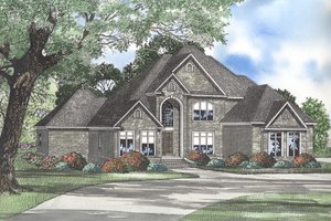 European Exterior - Front Elevation Plan #17-577