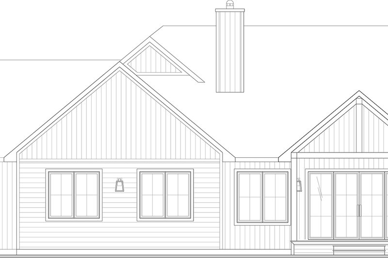 House Blueprint - Exterior - Rear Elevation for Ranch House Plan #23-2891 - 2 bed, 1.5 bath