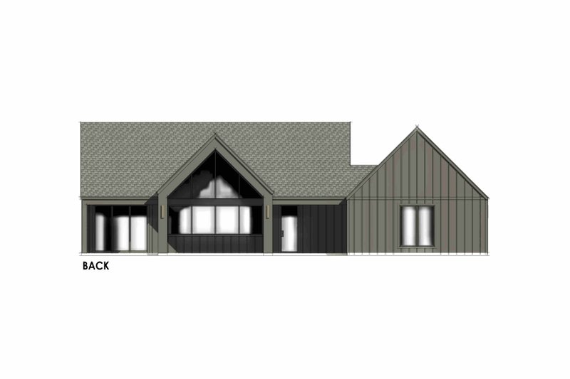 House Design - Exterior - Rear Elevation 2 for Ranch House Plan #1096-112 - 3 bed, 2 bath