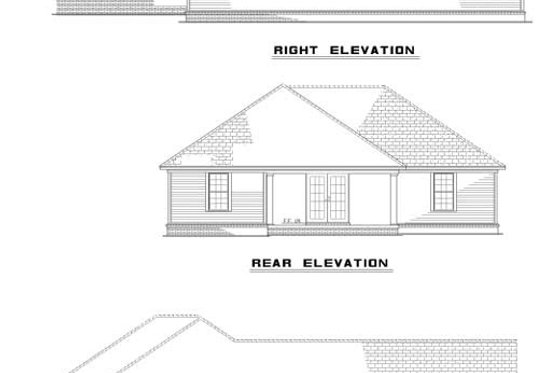 Exterior - Rear Elevation for European House Plan #17-3454 - 2 bed, 2 bath