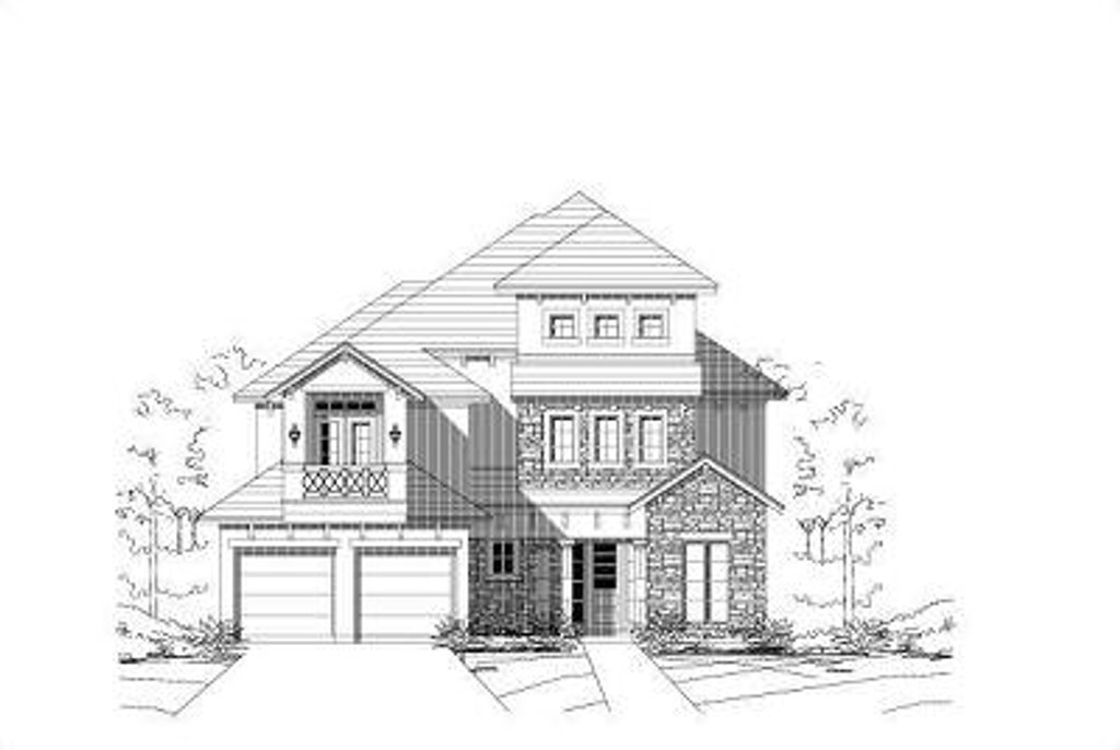 Exterior - Front Elevation 2 for European House Plan #411-352 - 3 bed, 4.5 bath