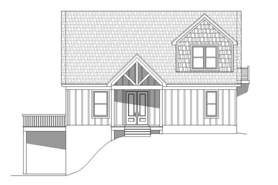 Exterior - Front Elevation 3 for Country House Plan #932-204 - 3 bed, 2 bath