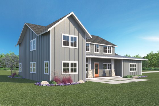 Exterior - Rear Elevation for Farmhouse House Plan #1068-4 - 3 bed, 2.5 bath