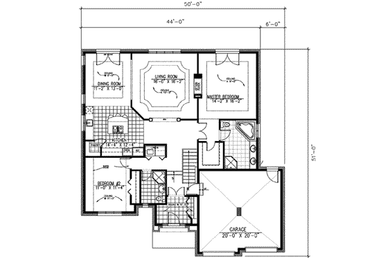 Floor Plan - Main Floor for European House Plan #138-175 - 2 bed, 2 bath