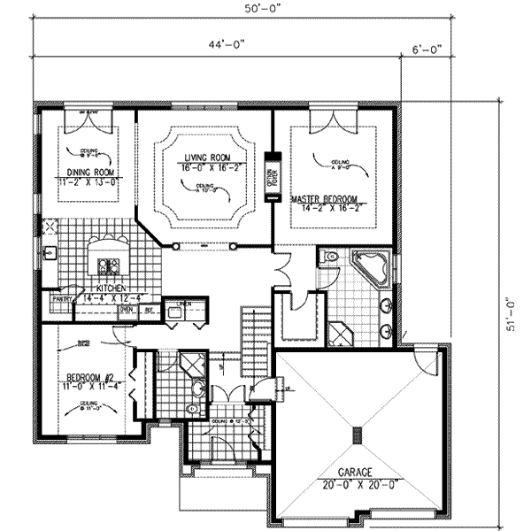 European Floor Plan - Main Floor Plan #138-175