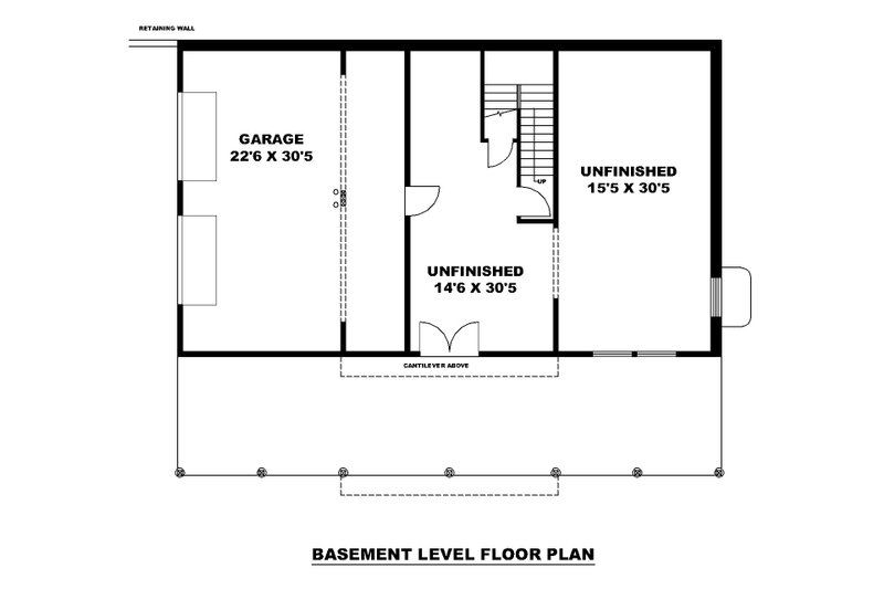 House Design - Floor Plan - Lower Floor for Craftsman House Plan #117-1049 - 3 bed, 3.5 bath