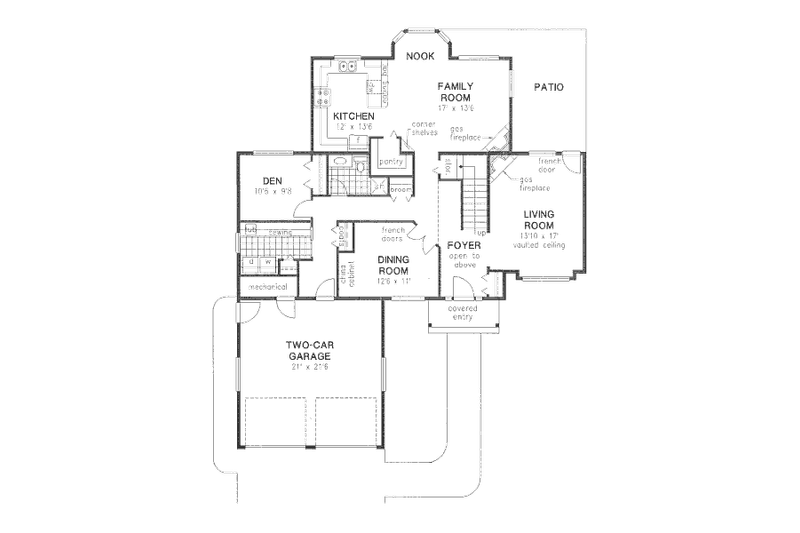 House Blueprint - Floor Plan - Main Floor for Tudor House Plan #18-8972 - 4 bed, 3 bath