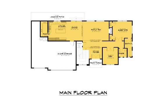 Floor Plan - Main Floor for Farmhouse House Plan #1066-242 - 5 bed, 3.5 bath
