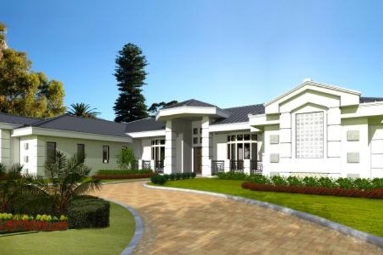Exterior - Front Elevation for Mediterranean House Plan #420-133 - 5 bed, 4.5 bath
