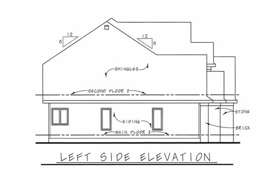 Exterior - Front Elevation 4 for European House Plan #20-1774 - 4 bed, 3 bath