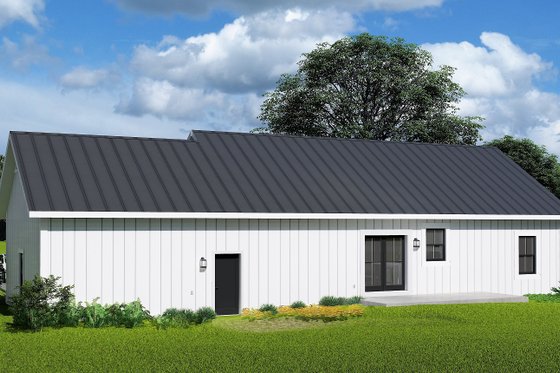 Exterior - Rear Elevation for Ranch House Plan #44-257 - 3 bed, 2 bath