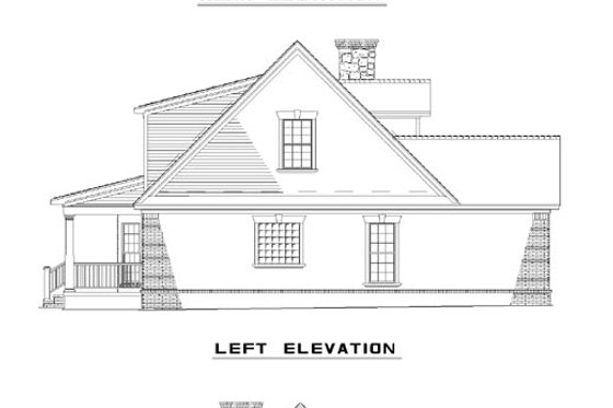 Exterior - Rear Elevation for Colonial House Plan #17-599 - 3 bed, 2.5 bath