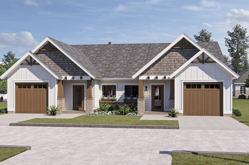 House Blueprint - Craftsman Exterior - Front Elevation Plan #455-360