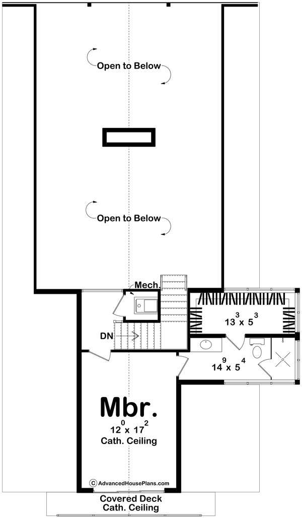 Dream House Plan - Cabin Floor Plan - Upper Floor Plan #455-484