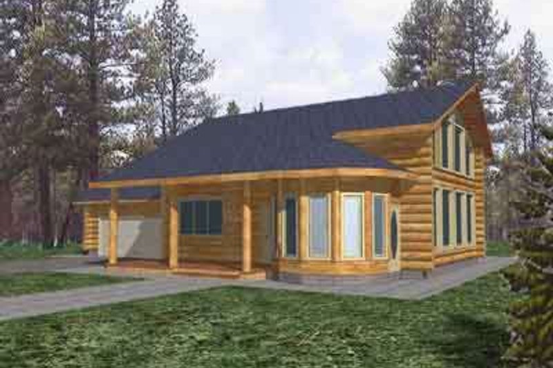 Architectural House Design - Log Exterior - Front Elevation Plan #117-109