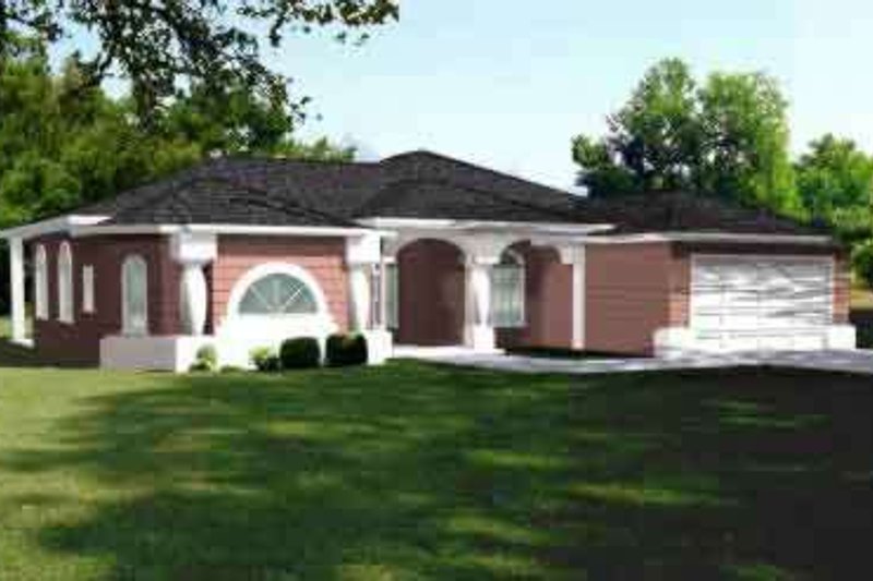 Architectural House Design - Adobe / Southwestern Exterior - Front Elevation Plan #1-582