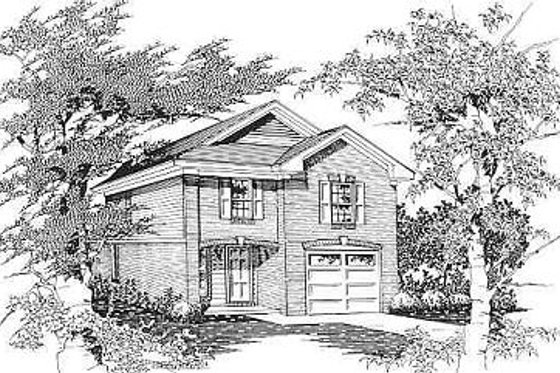 Exterior - Front Elevation for European House Plan #329-194 - 4 bed, 3 bath