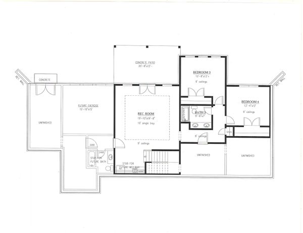 Modern Floor Plan - Lower Floor Plan #437-127