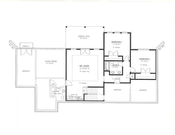 Dream House Plan - Modern Floor Plan - Lower Floor Plan #437-127