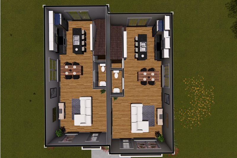 Home Plan - Floor Plan - Main Floor 1 for Cottage House Plan #513-2251 - 4 bed, 5 bath
