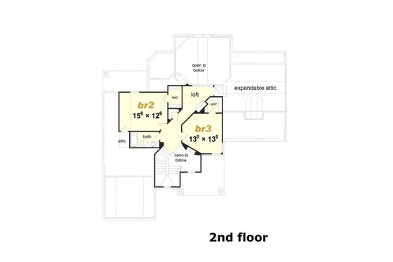 Floor Plan - Upper Floor House Plan #329-348 - 3 bed, 2.5 bath