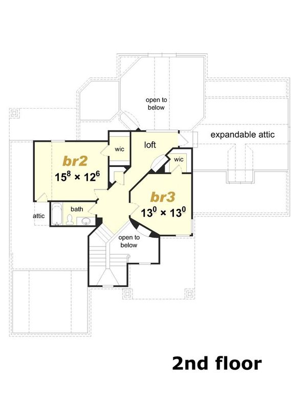 Floor Plan - Upper Floor Plan #329-348